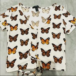 Cute butterfly crop top from forever 21